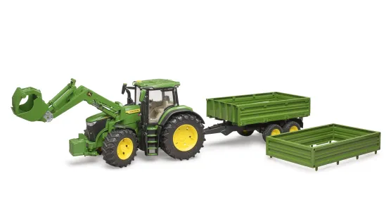 John Deere 7R + ładowacz czołowy + przyczepa
