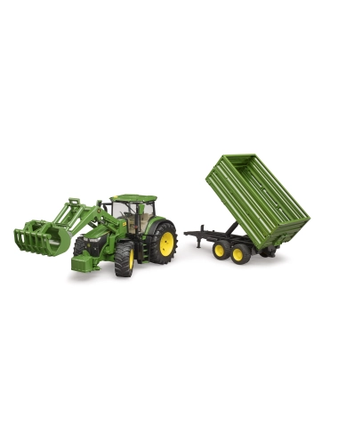 John Deere 7R + ładowacz czołowy + przyczepa