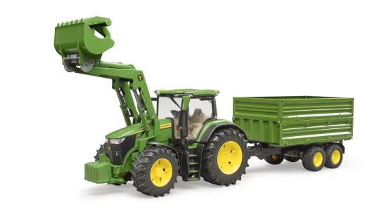 John Deere 7R + ładowacz czołowy + przyczepa