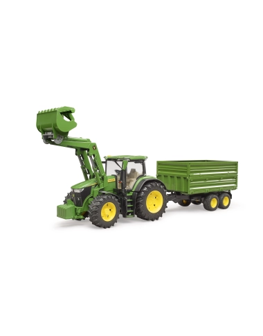 John Deere 7R + ładowacz czołowy + przyczepa