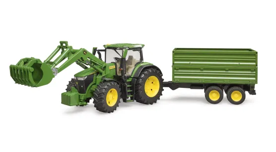 John Deere 7R + ładowacz czołowy + przyczepa