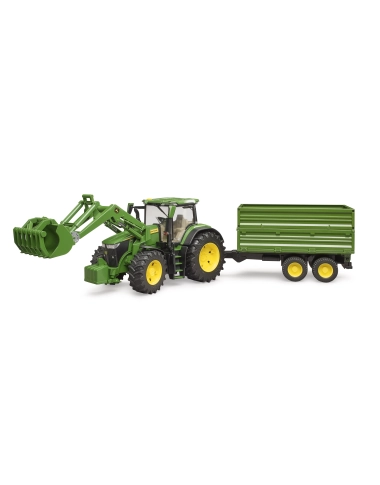 John Deere 7R + ładowacz czołowy + przyczepa