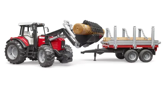 Massey Ferguson Z Przyczepą Do Transportu Drewna