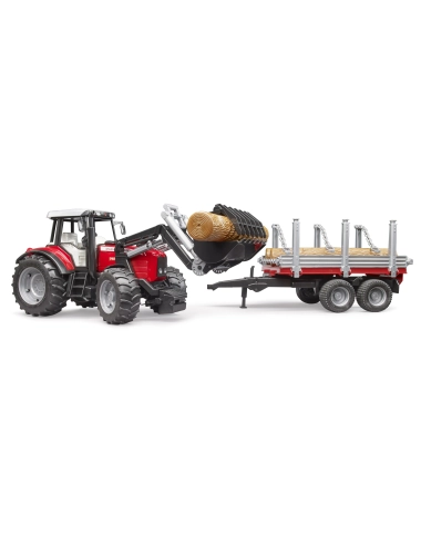Massey Ferguson Z Przyczepą Do Transportu Drewna