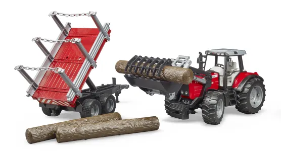 Massey Ferguson Z Przyczepą Do Transportu Drewna