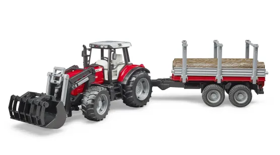 Massey Ferguson Z Przyczepą Do Transportu Drewna