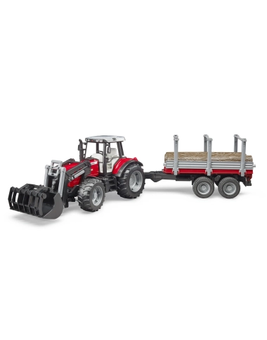 Massey Ferguson Z Przyczepą Do Transportu Drewna