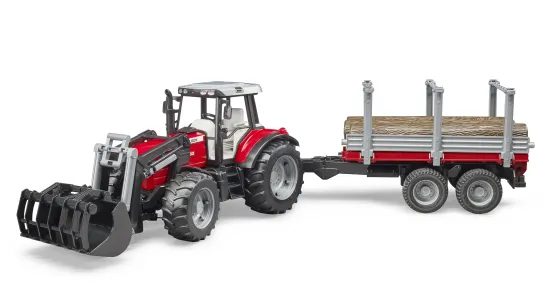 Massey Ferguson Z Przyczepą Do Transportu Drewna