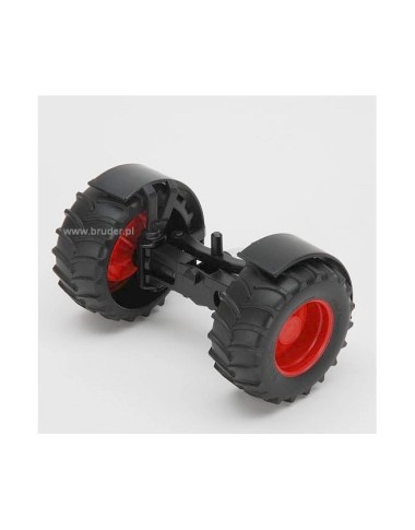 Oś przednia z felgami czerwonymi