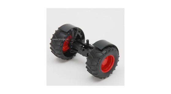 Oś przednia z felgami czerwonymi