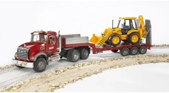 Ciężarówka MACK GRANITE Z Lawetą I Koparko Ładowarką JCB 4CX
