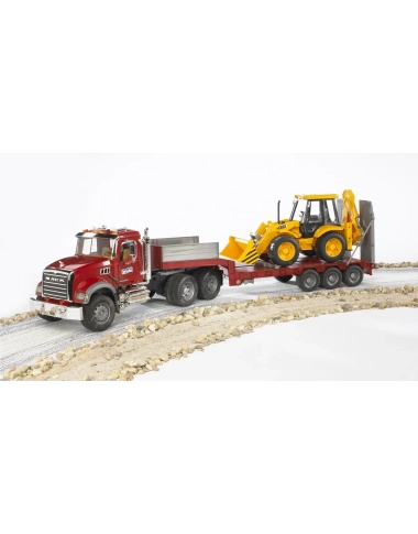 Ciężarówka MACK GRANITE Z Lawetą I Koparko Ładowarką JCB 4CX