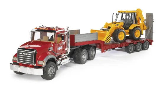 Ciężarówka MACK GRANITE Z Lawetą I Koparko Ładowarką JCB 4CX