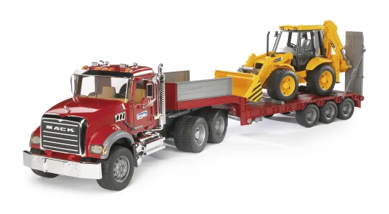 Ciężarówka MACK GRANITE Z Lawetą I Koparko Ładowarką JCB 4CX