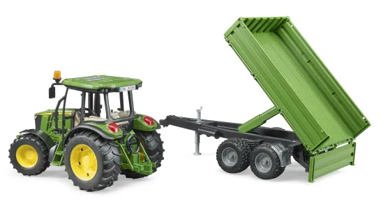 John Deere 5115M + przyczepa platformowa
