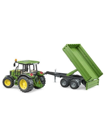 John Deere 5115M + przyczepa platformowa