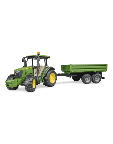 John Deere 5115M + przyczepa platformowa