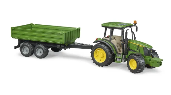 John Deere 5115M + przyczepa platformowa