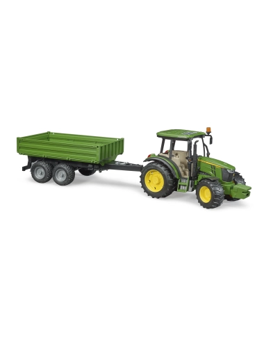 John Deere 5115M + przyczepa platformowa