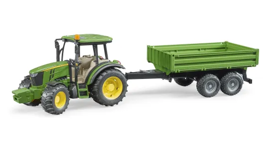 John Deere 5115M + przyczepa platformowa