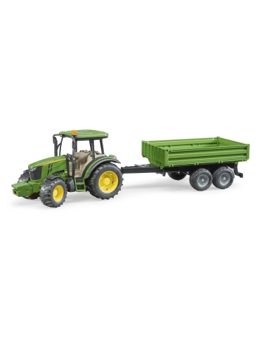 John Deere 5115M + przyczepa platformowa