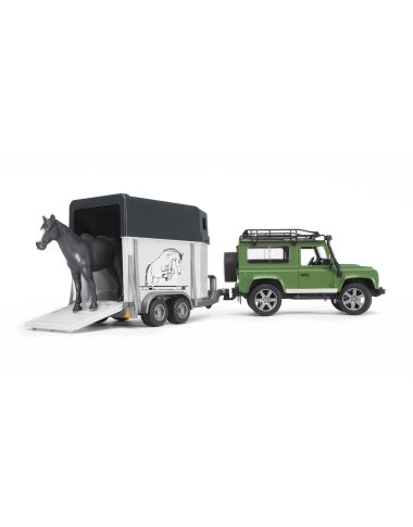 Land Rover Defender + Przyczepa Do Transportu Koni i Koń