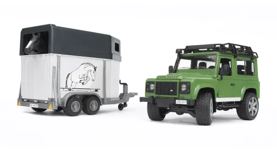 Land Rover Defender + Przyczepa Do Transportu Koni i Koń