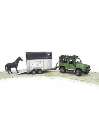 Land Rover Defender + Przyczepa Do Transportu Koni i Koń