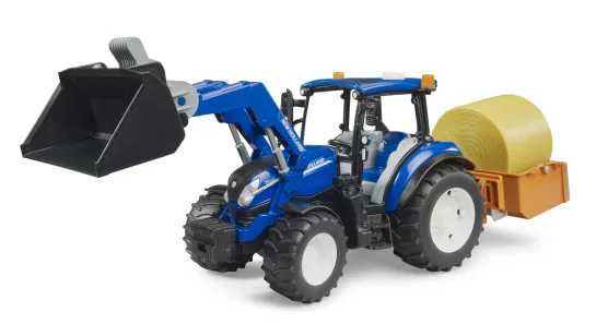 New Holland T5.120 + ładowacz czołowy, mobilna skrzynia, okrągła bela siana