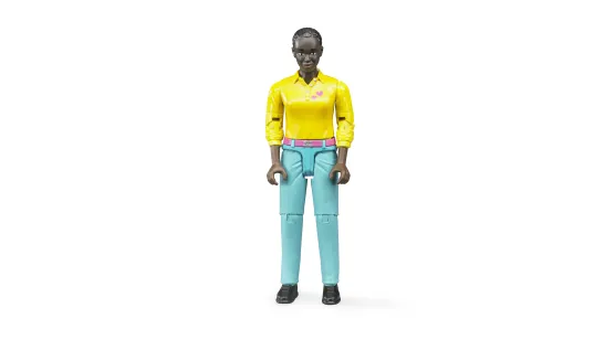 Kobieta w turkusowych jeansach