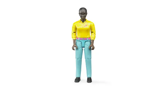 Kobieta w turkusowych jeansach