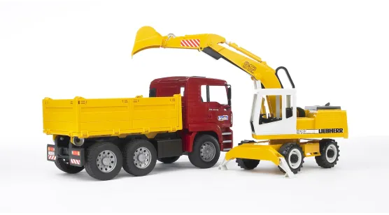 MAN TGA Wywrotka i Koparka Liebherr