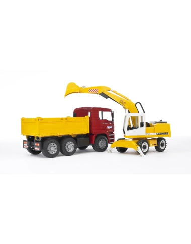 MAN TGA Wywrotka i Koparka Liebherr