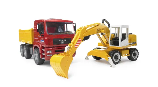 MAN TGA Wywrotka i Koparka Liebherr