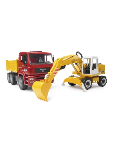 MAN TGA Wywrotka i Koparka Liebherr