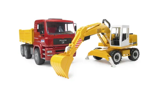 MAN TGA Wywrotka i Koparka Liebherr