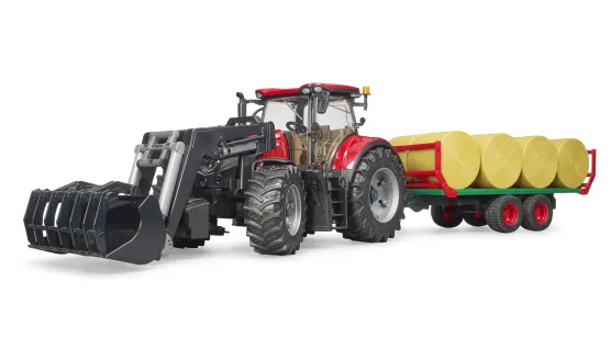 Case IH Optum 300 CVX + przyczepa do transportu bel