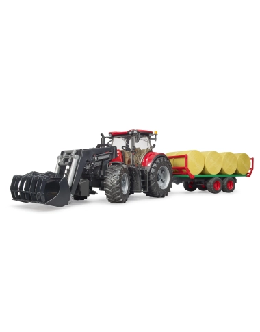 Case IH Optum 300 CVX + przyczepa do transportu bel