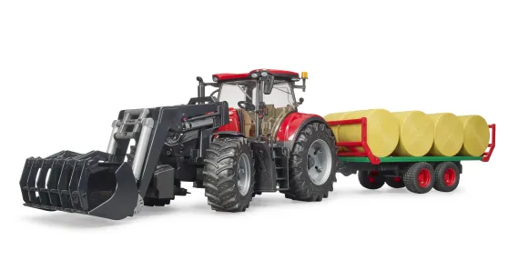 Case IH Optum 300 CVX + przyczepa do transportu bel