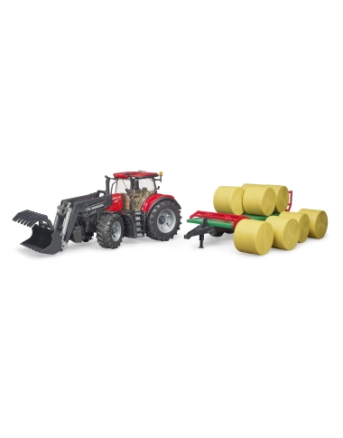 Case IH Optum 300 CVX + przyczepa do transportu bel