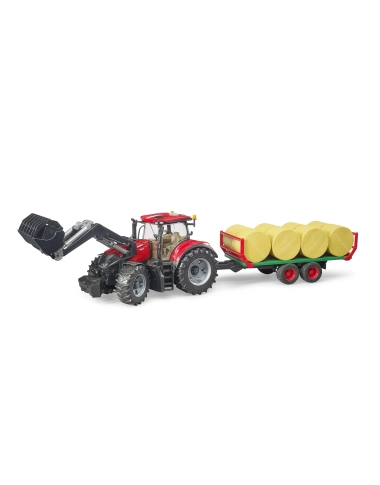 Case IH Optum 300 CVX + przyczepa do transportu bel